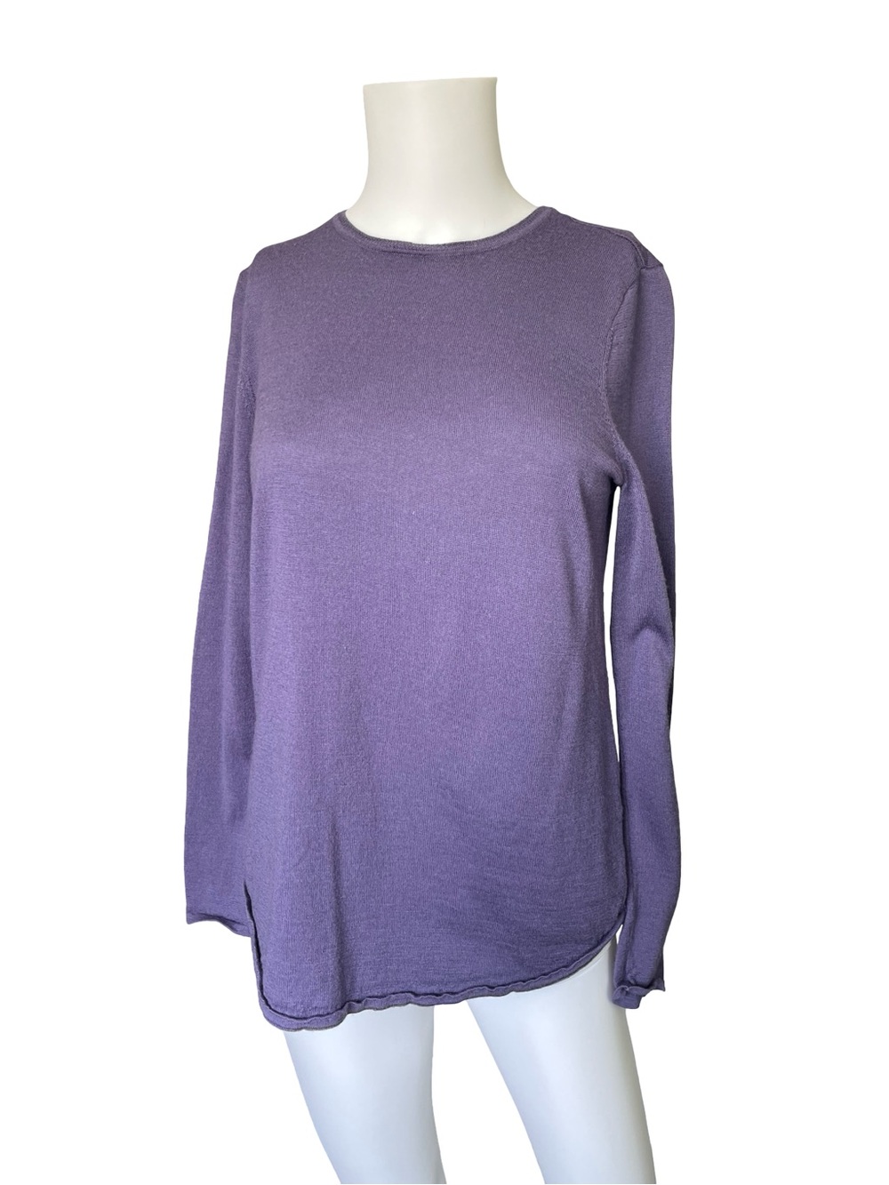 J Jill Merino Wool Sweater Purple Pullover Lightweight Knit Womens Size Small